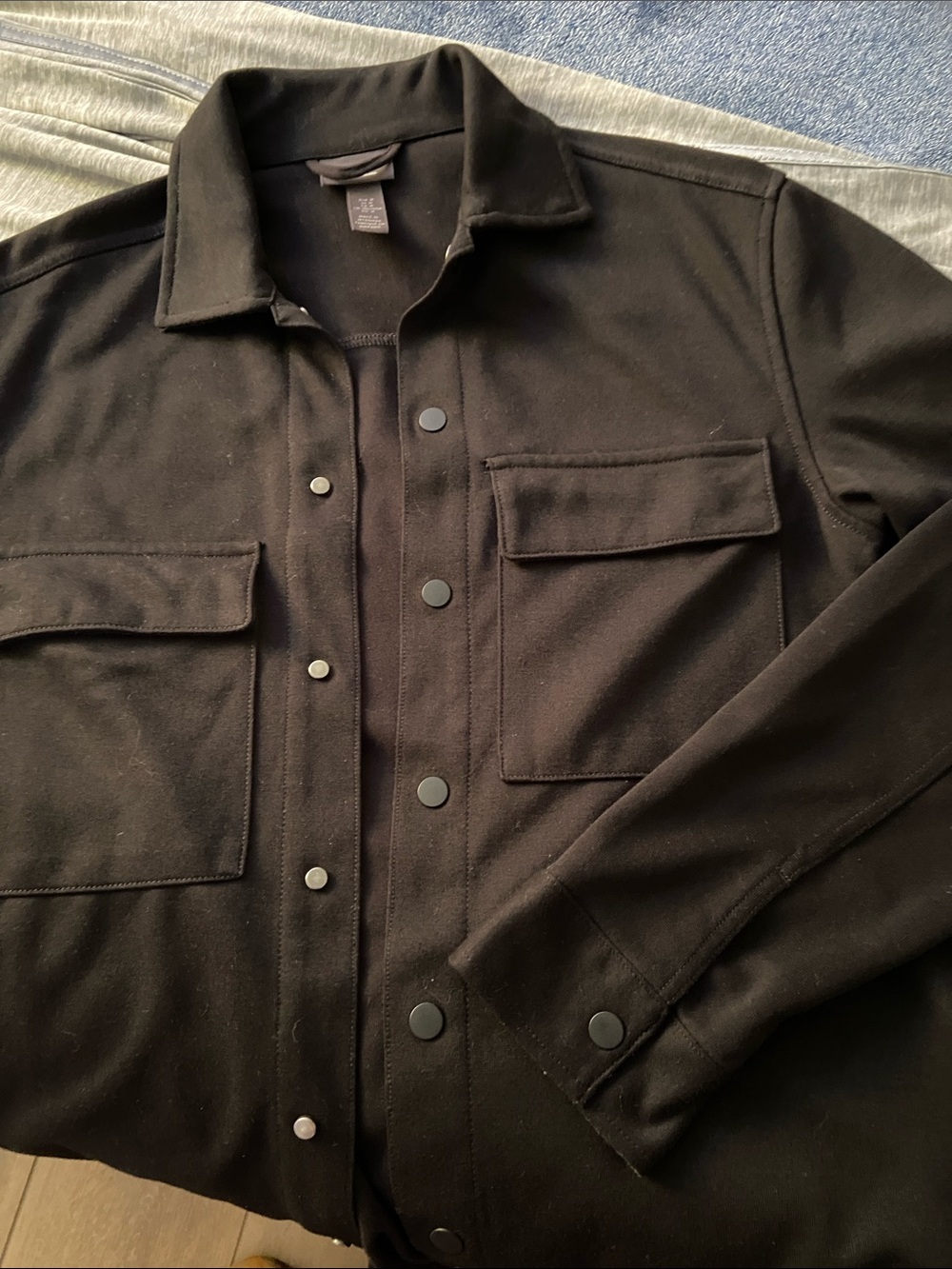 H&M Black Lightweight Utility Shirt Jacket